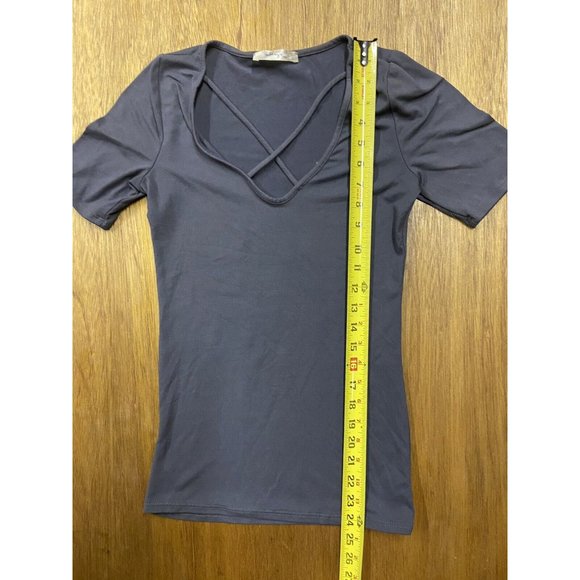 Gaze USA Women's Gray Viscose Stretch Top Blouse Small - Picture 3 of 5